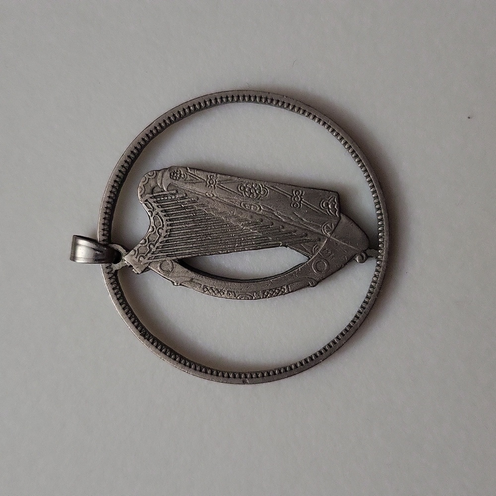 Half crown Irish cut coin pendant